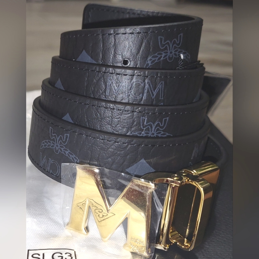 ✨️[NWT] lMCM Slides (9) & Claus M Reversible Belt Combo - Picture 3 of 16
